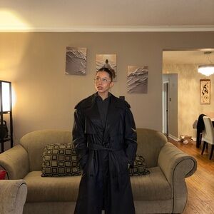 Danier Belted Genuine Leather Trench Coat